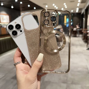 Estuche de carga inalámbrica magnética para teléfonos móviles 16/15 Pro/14, red galvanizada con brillo y a prueba de polvo, Material de TPU y <span class=keywords><strong>PC</strong></span> - Product Image 3