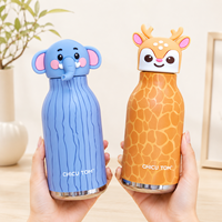 Nouvelle gourde isotherme de 480 ml avec motif tête d'animal, bouteille sous vide isolée pour enfants, tasse isotherme sans BPA, récipient à boisson