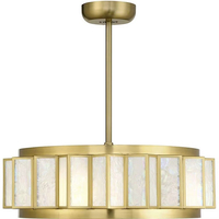 Ventilateur de plafond moderne de haute qualité à lame en acier doré et à gradation pour villa, maison, salon, lampes suspendues