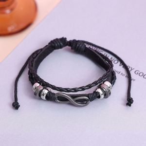 Wholesale Vintage <b>Leather</b> <b>Bracelet</b> Multi Layer Braided Beaded Cowhide Jewelry <b>Bracelet</b> for Men Women - Product Image 5