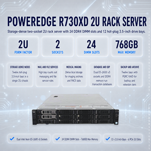 Serveur d'occasion reconditionné R730xd R730 R720xd R720 R740xd 2U SSD NIC SAS Châssis ERP Backup Finance * PowerEdge R730xd Reconditionné - Product Image 1