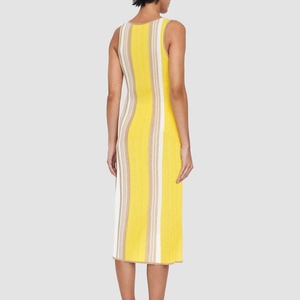 Nuevo Diseño, Vestido Largo de Algodón a Rayas, Cómodo y Sencillo, Vestidos Casuales de Punto para Mujer - Product Image 2
