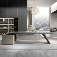 Prix d'usine Design moderne en bois assemblé de luxe en forme de L bureau de direction Table de bureau Bureaux d'ordinateur