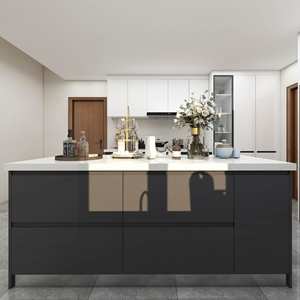 Fabricant de cuisines sur mesure en bois du Guangdong, armoires de cuisine modernes de style shaker, gris - Product Image 4