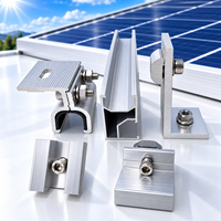 Système de montage solaire en aluminium : Rail, Collier intermédiaire, Collier d'extrémité, Support en L pour structure de panneaux photovoltaïques