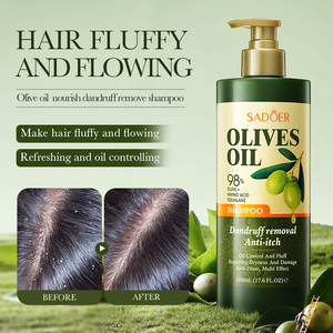 SADOER Huile d'olive naturelle Anti-pelliculaire Hydratant Nourrissant Rafraîchissant Lissant Gel nettoyant 2-en-1 Shampoing pour le soin des cheveux - Product Image 3
