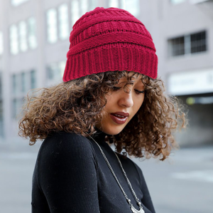 Winter Knitted Satin Lined <b>Hats</b> for Women Slouchy Cable Beanie Gorro Silky Soft Washed Warm <b>Hat</b> Promotion Gifts - Product Image 3