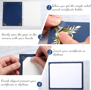 Kit de papier de certificat Porte-récompense simple face avec bordure en feuille pour les couvertures de certificat Sceaux de récompense en feuille Autocollants Couverture de diplôme - Product Image 2