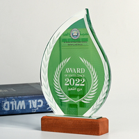 Trophée en cristal d'impression de couleur en forme de goutte d'eau brillante trophée personnalisé adapté à diverses cérémonies de remise de prix