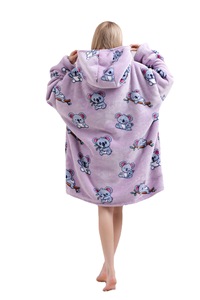 Comfortable Thickened <strong>Fleece</strong> <strong>Jacket</strong> Adult Style Therahoodie Blanket Pajama TV Blanket Hood Woven <strong>Bed</strong> Home Lazy Shirt Wearable - Product Image 5