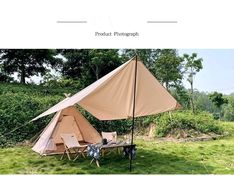 1000mm Cắm trại Bông Lều 3 đến 4 Người Hình dạng kim tự tháp Lều Tán 1