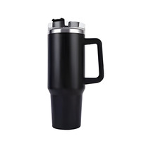 Termo de Acero Inoxidable de 40oz con Asa y Estampado de Leopardo, Taza Portátil para Café y Agua para Coche