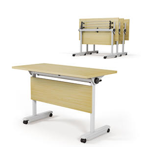 Muebles de Oficina al por Mayor, Juego de Mesa y Sillas Plegables Personalizables, Mesa Plegable con Ruedas para Reuniones y Capacitación - Product Image 3