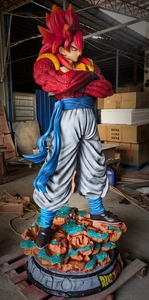 Statue Dragon Ball GT 1:1 grandeur nature sur mesure <span class=keywords><strong>Super</strong></span> <span class=keywords><strong>Saiyan</strong></span> 4 <span class=keywords><strong>Gogeta</strong></span> avec base en roche, <span class=keywords><strong>figurine</strong></span> d'anime de collection - Product Image 4