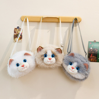 Tas Ransel Boneka Kucing Lucu, Desain Lepas Pasang, Tali Bahu Dapat Disesuaikan, Isi Kapas PP Lembut, Cocok untuk Hadiah