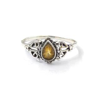 Bague en citrine au meilleur prix, en argent sterling 925, pierre précieuse, ajustable, collection artisanale, belles bagues en argent, bijoux en argent - Product Image 1