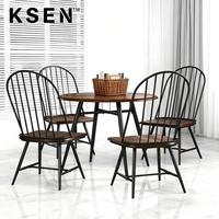 Table à manger ronde en bois avec chaise noire salée de luxe pour 4 pour restaurant hôtel ou salon TC0129