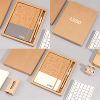 Ensemble de carnets de notes A5 personnalisables en coton, lin et liège, cadeau promotionnel