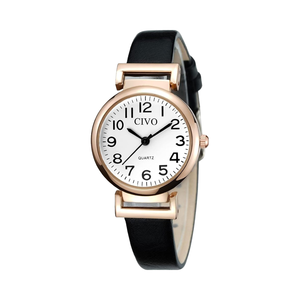 <span class=keywords><strong>Civo</strong></span> นาฬิกาข้อมือควอทซ์อะนาล็อกกันน้ำของผู้หญิงสายหนังนาฬิกาชุดที่สง่างามเรียบง่ายสำหรับผู้หญิงตัวชี้กระจกหน้าปัด - Product Image 1