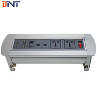 BNT-Mesa de oficina de aleación de aluminio pulido, toma de sobremesa Manual, abatible hacia arriba, 5V, 2.1A, CE, ROHS, IP44