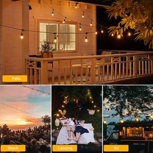 방수 교수형 소켓 Ip65 사용자 정의 비산 방지 에디슨 빈티지 LED 전구 조명 센서 태양열 S14 야외 스트링 라이트 - Product Image 5