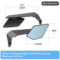 Spion Motor Heksagonal, Model High-Mount dengan Lampu Sein LED Terintegrasi, Reflektor Cembung 8/10mm untuk Modifikasi