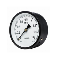 HUBEN Black Steel Case Brass Connection Mechanical Pressure Gauge 0-4Mpa Range 3-Year Warranty OEM Customization for Industrial