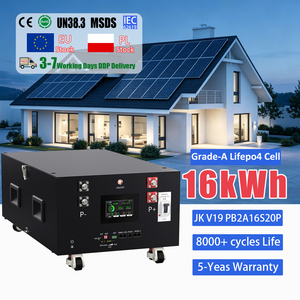 Batterie LiFePO4 empilable 48V 51.2V 16kWh avec cellules de qualité A, 8000 cycles, BMS JK V19, pour système solaire domestique ESS, entrepôt Pologne DDP - Product Image 1