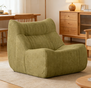 Nuevo Sofá Individual Fácil de Limpiar, Tapicería de Pana, Diseño de Costuras Verticales, Silla Decorativa para Apartamento o Estudio - Product Image 6