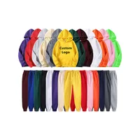 Conjunto de calças de moletom de poliéster, conjunto venda no atacado barato de algodão, de manga longa, unissex, grandes dimensões, de moletom