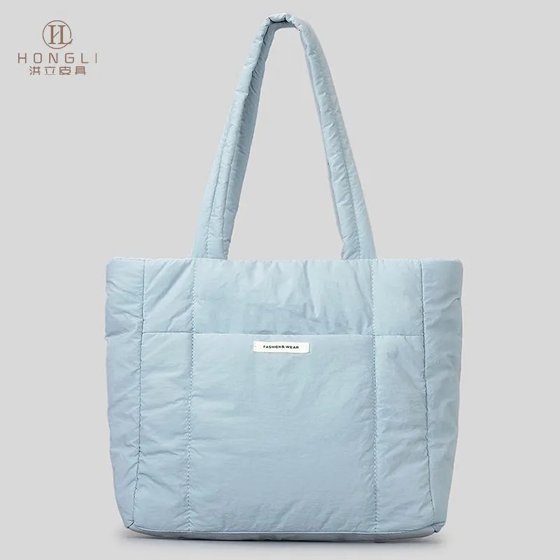 Handbag Customize Female Shoulder Bag Large Capacity Puffy Handbag New Nylon Custom Quilted Puffer Tote Bag