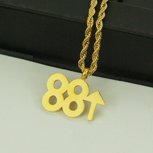 Nuevo Collar con Colgante de Número de Aleación con Diseño Urbano Personalizado 2026, Estilo Hiphop Rap, Collares para Hombre, Joyería de Moda al por Mayor - Product Image 1