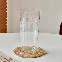 Creatief recht Collins glas gegraveerd highball glas voor mojito, sap, fruitwijn, cocktails, koude dranken, restaurant, bar, groothandel