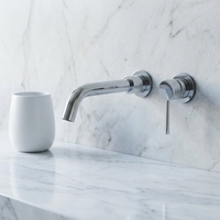 Robinet de salle de bain mural en laiton chromé, moderne et luxueux, avec vanne encastrée pour hôtels et salles de sport