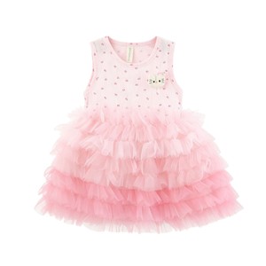 Abito Estivo Traspirante Senza Maniche in Tulle a Strati con Decorazioni Cartoon per Bambine - Product Image 5