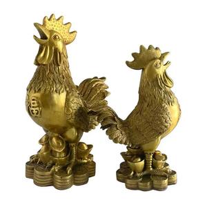 2025 Sculpture de poulet du zodiaque chinois Statue dorée - Product Image 3