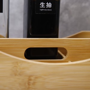Boîte de rangement de cuisine en bambou, organisateur multifonctionnel pour épices, porte-brosse à dents, porte-pinceaux, profondeur de 8 à 11,9 pouces - Product Image 3