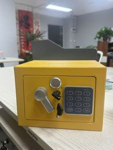 Yellow Mini Safe <b>Box</b> with Electronic Digital <b>Lock</b> and Keyhole Design - Product Image 2