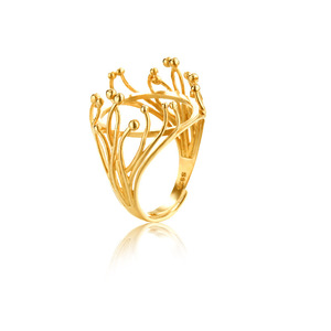 Base de bague ajustable en forme de branche d'arbre |   Kit de fabrication de bijoux DIY plaqué or 18 carats et argent pour pierres précieuses personnalisées - Product Image 5