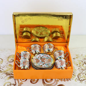 Ensemble de 6 tasses à expresso en céramique 51-100 ml, tasses à thé et soucoupes en porcelaine avec chauffe-tasses et réchaud, coffret cadeau - Product Image 3