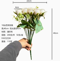 Simulatie 18 Rozen Pioenroos Bouquet Realistisch Kunststof Kunstbloemen Binnen Bloemen Ecologisch voor Bruiloftdecoratie