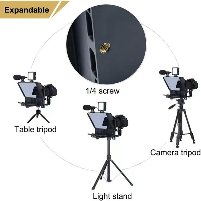 Pronstoor Phone and DSLR Recording Mini Teleprompter Portable Inscriber Mobile Teleprompter Artifact Video With Remote Control
