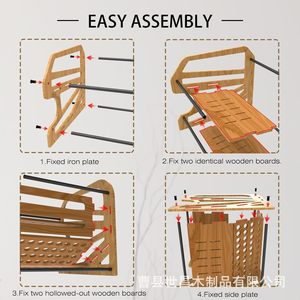 Support en bois à 2 niveaux pour aliments pour chats, organisateur de rangement pour boîtes de conserve, pour aliments pour animaux de compagnie, utilisation sur bureau, cuisine, armoire, garde-manger - Product Image 3