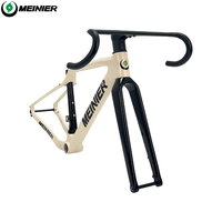 Cadre de vélo de gravier en carbone 142x12mm essieu frein à disque cadre de cyclocross avec guidon intégré ensemble de cadre de vélo de route