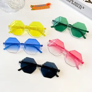 Gafas de sol de polígono sin marco para niños, lentes de sol deportivas con protección solar para niños y niñas, UV400