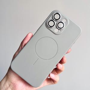 Para iPhone 16 Pro Max Funda de TPU sólida-Película de protección de lente, interior de terciopelo, botones galvanizados, anillo magnético, MOQ 100 - Product Image 6