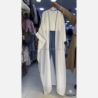 Abaya longue ouverte pour femmes musulmanes, respirante, à imprimé blanc, style Dubaï Turquie, robe cardigan modeste