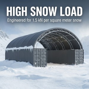 Abri de stockage pour 3 voitures, à structure libre, résistant aux charges de neige, galvanisé à chaud, pour <span class=keywords><strong>garage</strong></span> automobile et stockage d'<span class=keywords><strong>urgence</strong></span> - Product Image 4