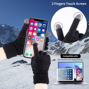 Gants d'<span class=keywords><strong>hiver</strong></span> pour femmes compatibles avec les écrans tactiles - 4 paires de mitaines en coton/élasthanne pour le froid, design tendance - Product Image 4