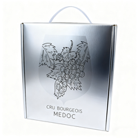 Luxury Custom Recyclable Made Champagne Boxes Rigid Cardboard Paper Whisky Alcohol Wine Glass Bottle Gift Box Packaging
